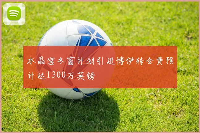 水晶宫冬窗计划引进博伊转会费预计达1300万英镑